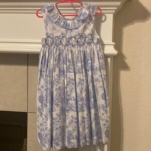 Dainty Blue and White Little Girls Dress Size 5